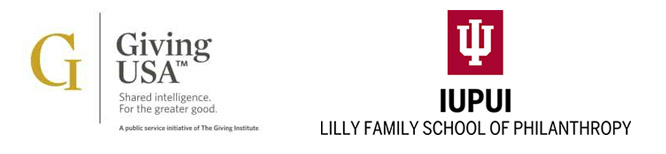Giving USA and Lilly Family School of Philanthropy logos