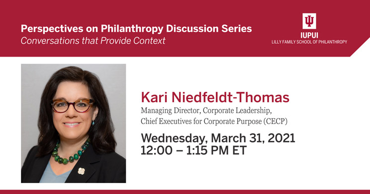perspectives on philanthropy discussion series with Kari Niedfeldt-Thomas